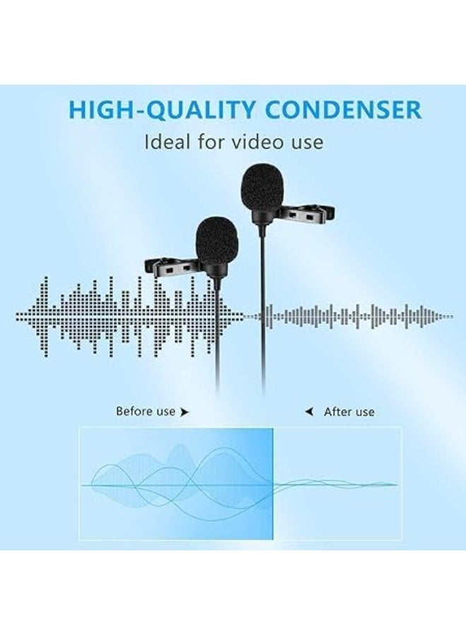 Dual Wired Microphone Compatible with Smart Devices and Digital Cameras, Mono - Image 3