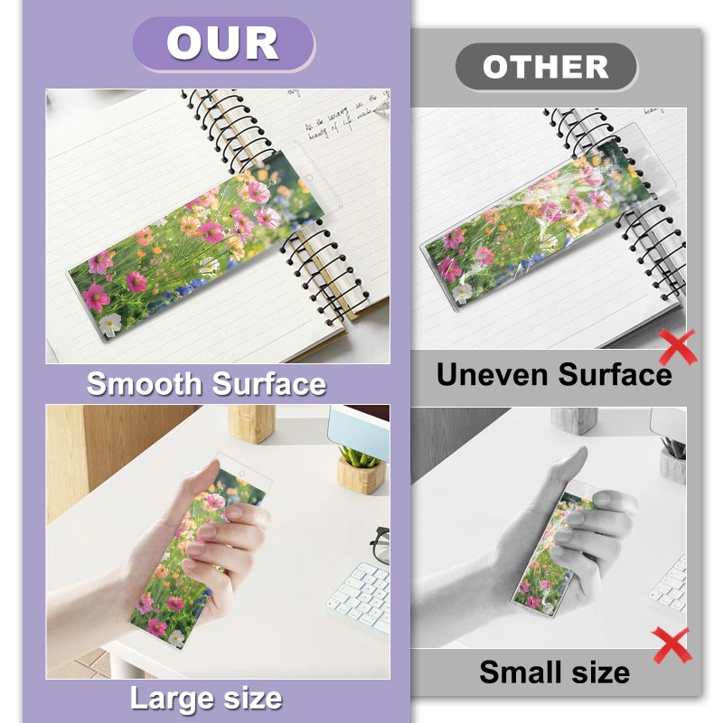 SBYURE 100 PCS Clear Bookmark Sleeves, 7.5 x 2.5 Inch Blank Bookmark Holder Large Clear Photo Booth Sleeves with Hole Book Marker Cover Holder for Wedding Valentineâ€™s Party Favor Decoration - Image 3