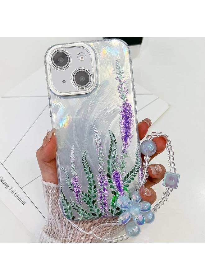 زبون جراب لهاتف iPhone 13 مصنوع من مادة TPU بتصميم زهور ونباتات مطلية بالكهرباء - Image 1