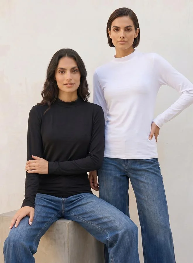 Fav T-shirt with High Neck - Set of 2
