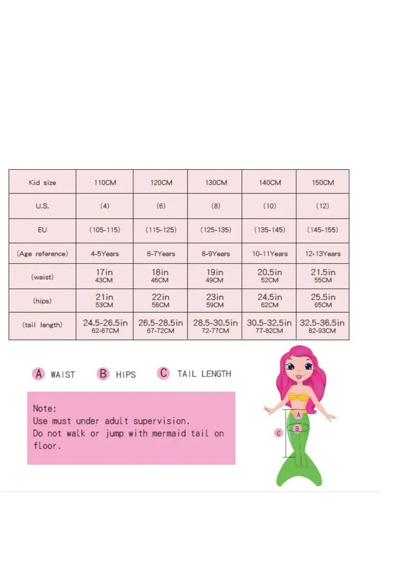 3-Piece Mermaid Bathing Swimsuit Set - Image 5