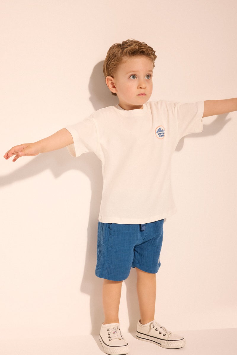 DeFacto White BabyBoy Baby Boy Oversize Fit Short Sleeve T-Shirt Casual - Image 1