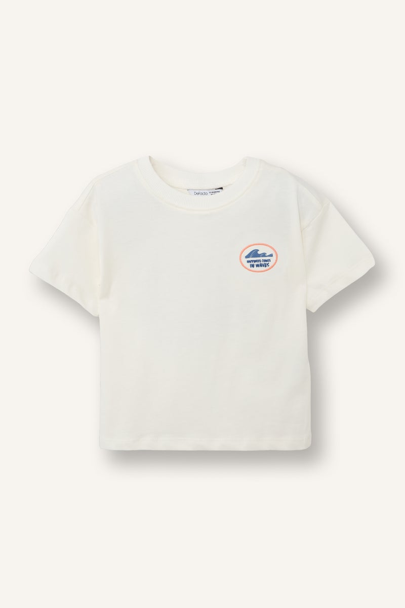 DeFacto White BabyBoy Baby Boy Oversize Fit Short Sleeve T-Shirt Casual - Image 3