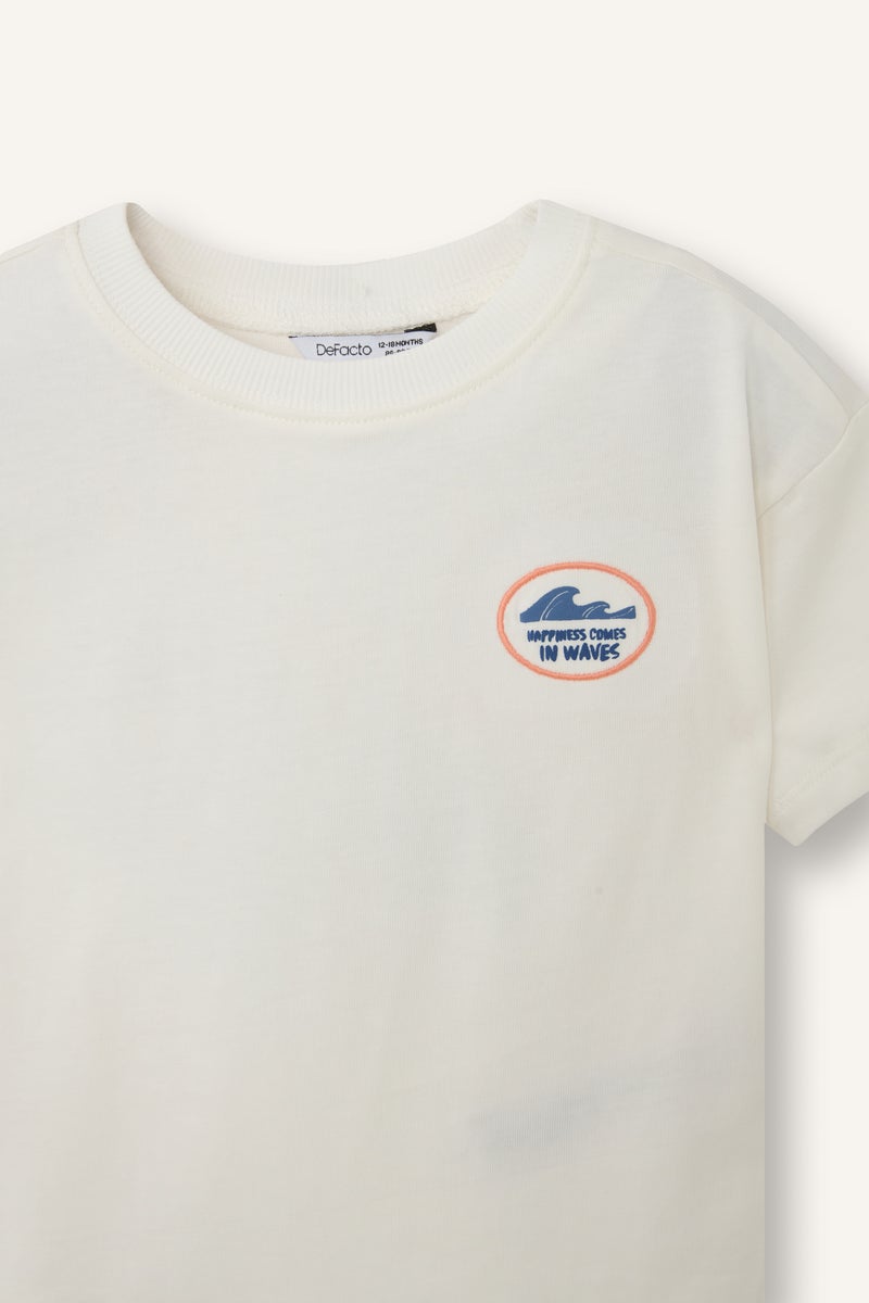 DeFacto White BabyBoy Baby Boy Oversize Fit Short Sleeve T-Shirt Casual - Image 4