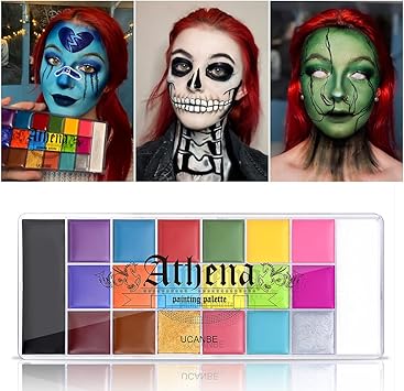 UCANBE Face Body Paint Set Athena Painting Palette 10 Professional Artist Brushes Large Deep PanIdeal for Halloween Cosplay Party SFX Arty Stage Makeup NonToxic Facepaints for Adults and Kids - Image 2