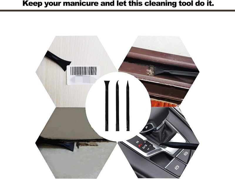 Tpyx Plastic Scraper Multi-Purpose Scraper Non-Scratch Cleaning Tool Easy to Clean Small and Narrow Spaces and Gaps, Perfect to Remove Stickers, Labels, Oil Stains, Food, Dirt, Etc 3-Pcs - Image 2