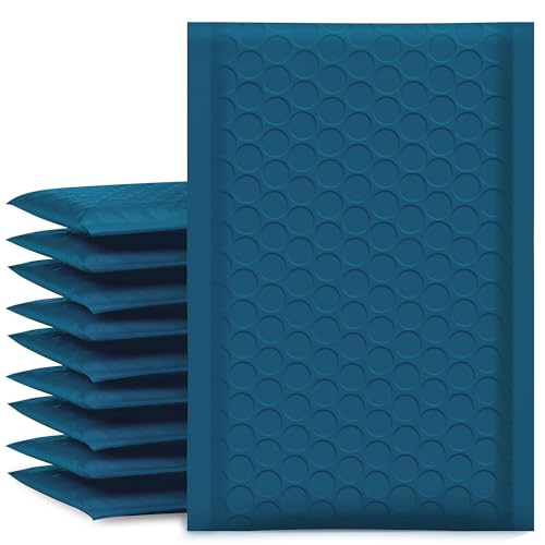 UCGOU Bubble Mailers 4x8 Inch Navy Blue 50 Pack Usable Size 4x7 Padded Envelope Small Business Mailing Packages Self Seal Adhesive Waterproof Boutique Shipping Bags for Jewelry Makeup Supplies #000 - Image 1