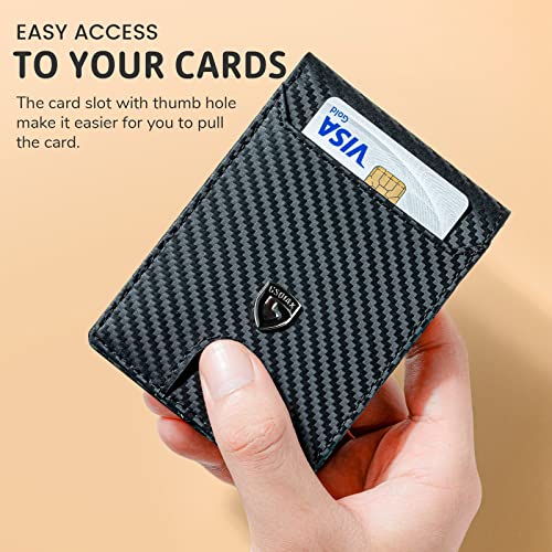 GSOIAX Slim Wallet for Men RFID Blocking Bifold Wallet Carbon Fiber Front Pocket Wallet with 11 Card Holder Minimalist Mens Wallet with Gift Box(Carbon Black-) - Image 5