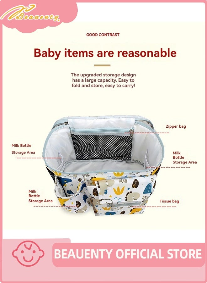بيوينتي حقيبة الحفاضات ، متعددة الوظائف الكبيرة القدرة عربة معلقة حقيبة - أمي حقيبة الظهر للطفل الأساسيات ، منظم تخزين السفر - Image 3