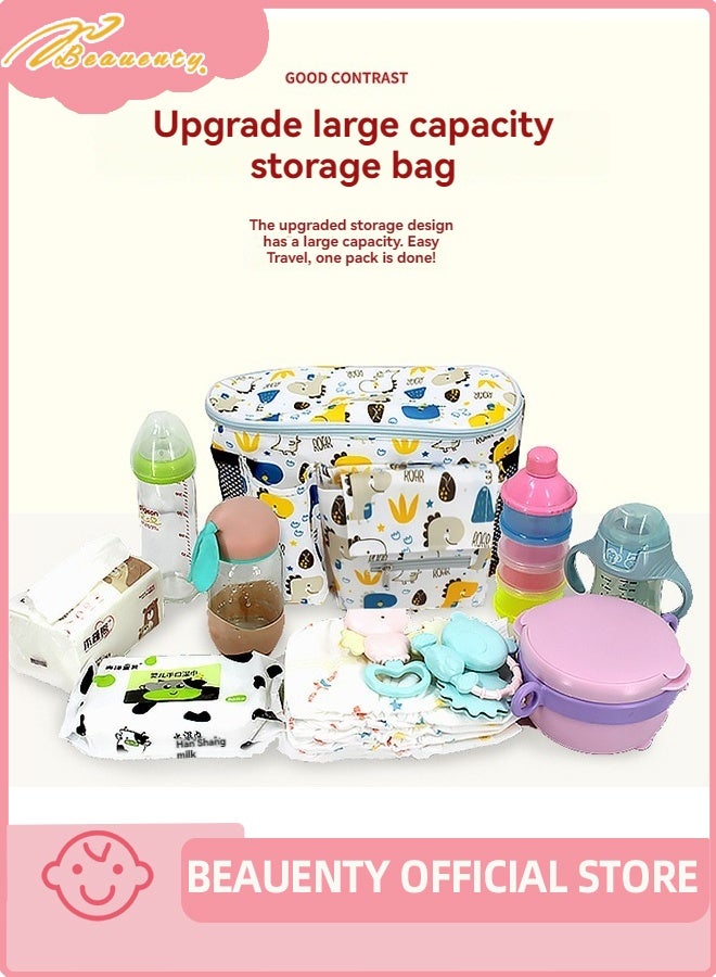 بيوينتي حقيبة الحفاضات ، متعددة الوظائف الكبيرة القدرة عربة معلقة حقيبة - أمي حقيبة الظهر للطفل الأساسيات ، منظم تخزين السفر - Image 1