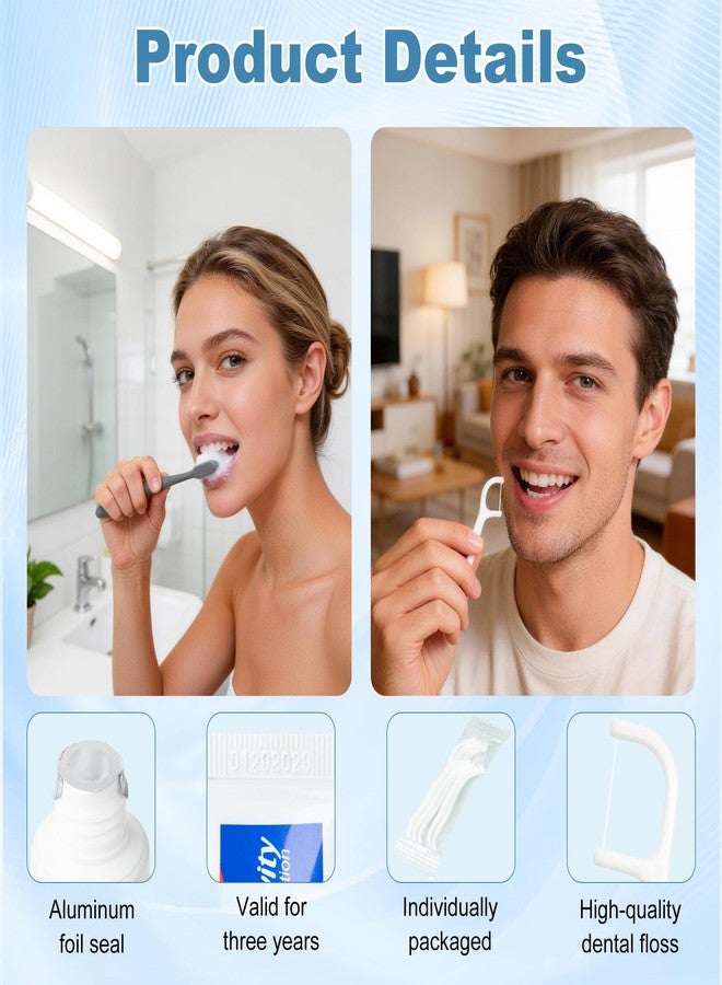 Kocpudu Toothbrush and Toothpaste Set, Bulk Travel Toothbrush Kit, Bulk Hygiene Kit with Floss Picks, Toothbrush Cover, Individually Packaged, Suitable for Travel, Home, and Hotels (5-Pack - Image 5