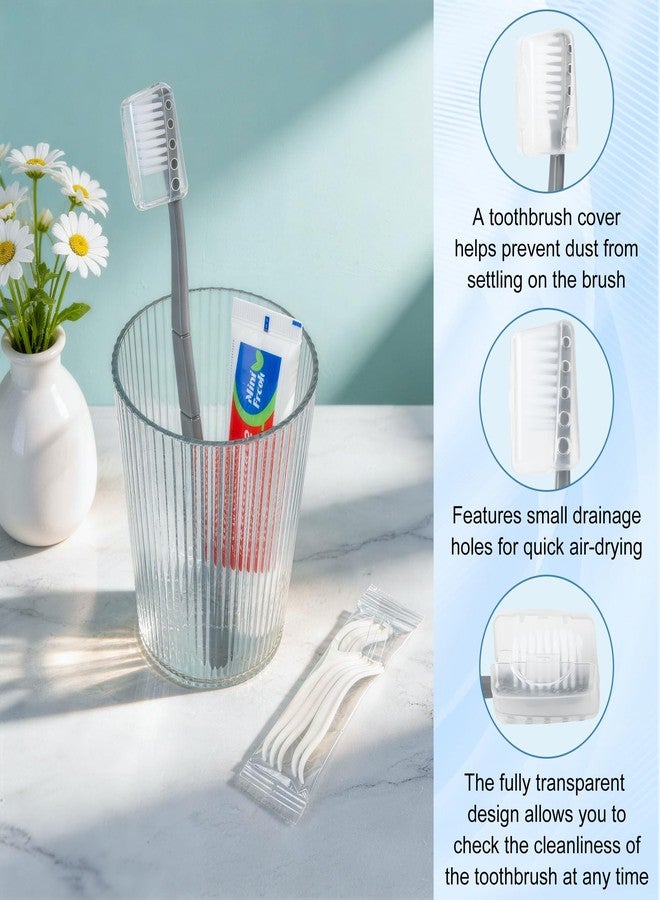 Kocpudu Toothbrush and Toothpaste Set, Bulk Travel Toothbrush Kit, Bulk Hygiene Kit with Floss Picks, Toothbrush Cover, Individually Packaged, Suitable for Travel, Home, and Hotels (5-Pack - Image 4