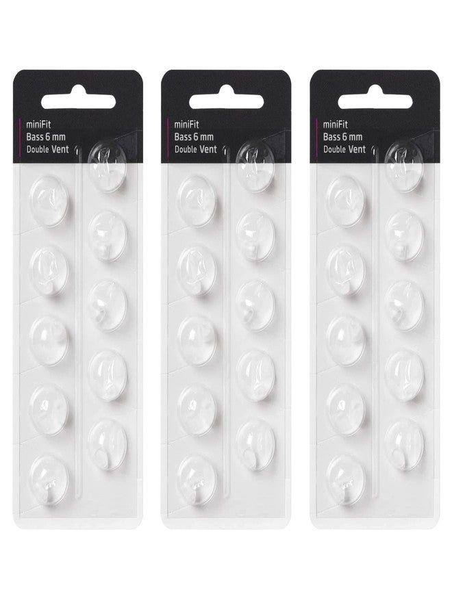 Hearing Aid Domes for Oticon Minifit Bass 6mm Double Vent (3 Packs), Universal Domes for Oticon Hearing Aid Supplies.