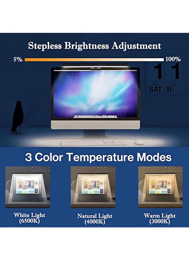 Generic - Computer Monitor Lamp, USB Screen Light Bar, Eye Protection no Screen Glare LED Display Light, 3 Color Temperatures & Dimmable, Touch Control, for Office/Reading/Games(50cm) - Image 1