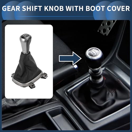 INFINAUTO 5 Speed Manual Gear Shifter Knob with Cover Front Gearbox Stick Shifter Lever Knob No77299TA0A01ZA for Honda Accord 20082012 Plastic Black 1 Pc - Image 3