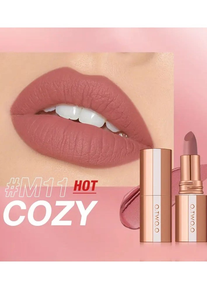 O.TWO.O O.TWO.O Matte Velvet Lipstick for Girls | Waterproof Non-Stick Cup Long-Lasting Lip Gloss Korean Makeup Must-Have OTWOO Lipsticks [M11 COZY]  - Image 2