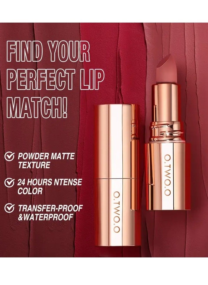 O.TWO.O O.TWO.O Matte Velvet Lipstick for Girls | Waterproof Non-Stick Cup Long-Lasting Lip Gloss Korean Makeup Must-Have OTWOO Lipsticks [M11 COZY]  - Image 5