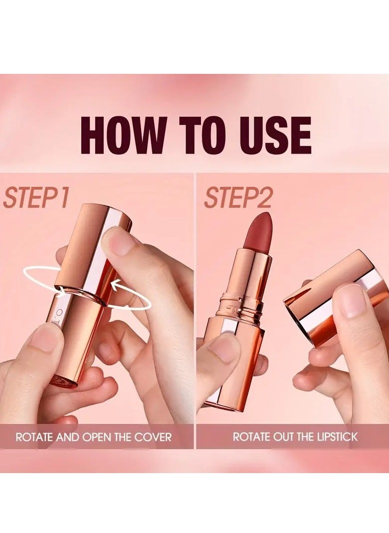 O.TWO.O O.TWO.O Matte Velvet Lipstick for Girls | Waterproof Non-Stick Cup Long-Lasting Lip Gloss Korean Makeup Must-Have OTWOO Lipsticks [M11 COZY]  - Image 3