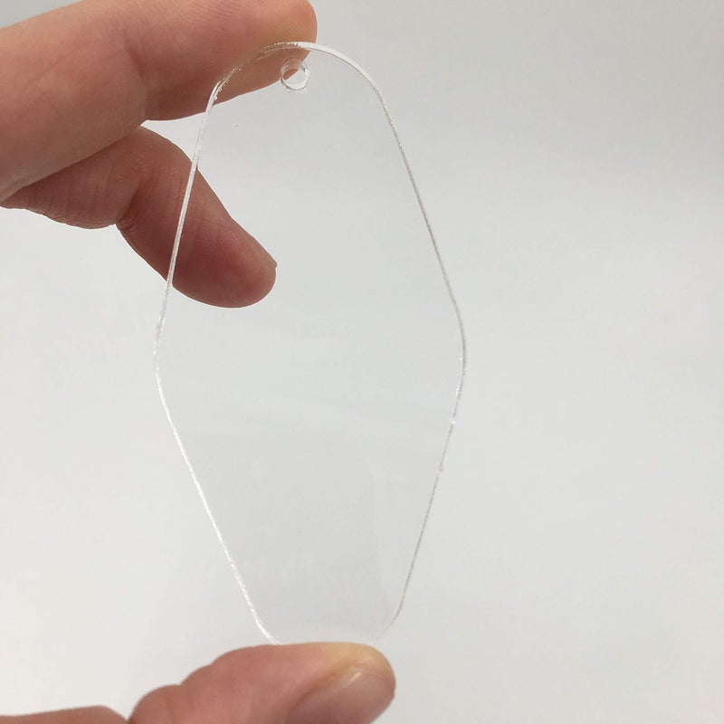 NUORUI NUO RUI 10pcs Acrylic Blank Vintage Hotel Key Tag Clear, Plexiglass Laser Cut Blank Keychain DIY Accessory 1/8" Thickness - Image 2