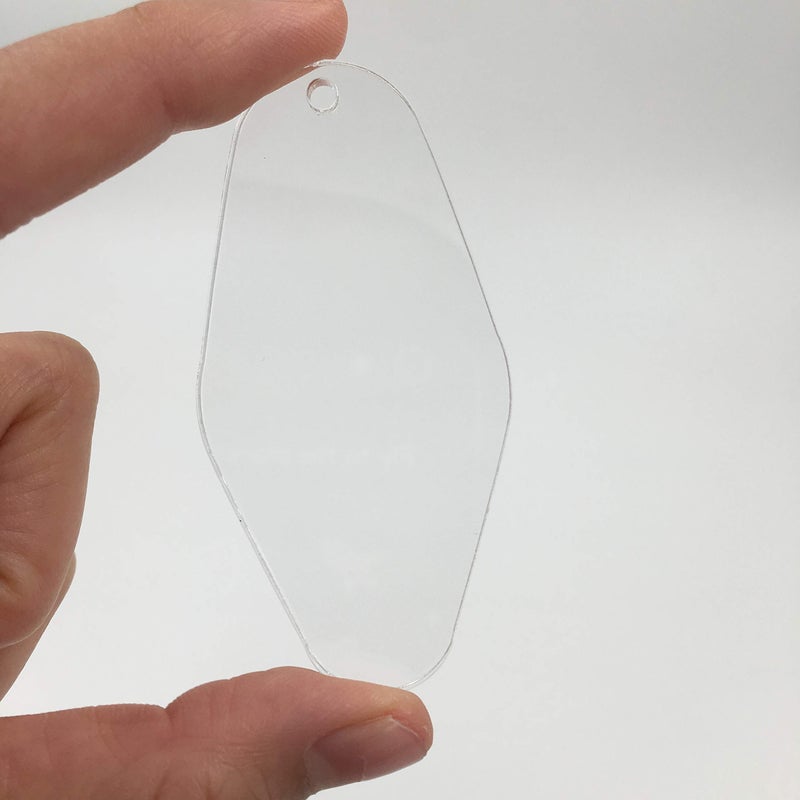 NUORUI NUO RUI 10pcs Acrylic Blank Vintage Hotel Key Tag Clear, Plexiglass Laser Cut Blank Keychain DIY Accessory 1/8" Thickness - Image 3