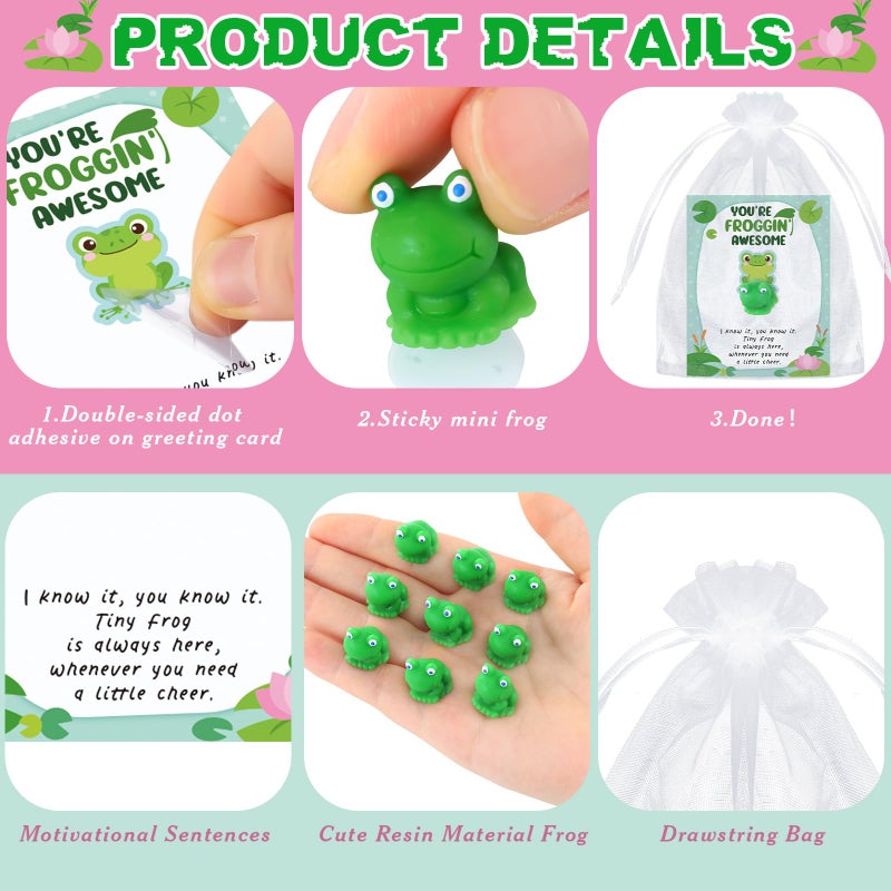 Menkxi 300 Pcs Employee Appreciation Gifts Bulk for Coworkers Frogs Inspirational Thank You Gifts for Women Motivational Cute Frogs Resin Gifts for Christmas Girls Happy New Year Gift - Image 3