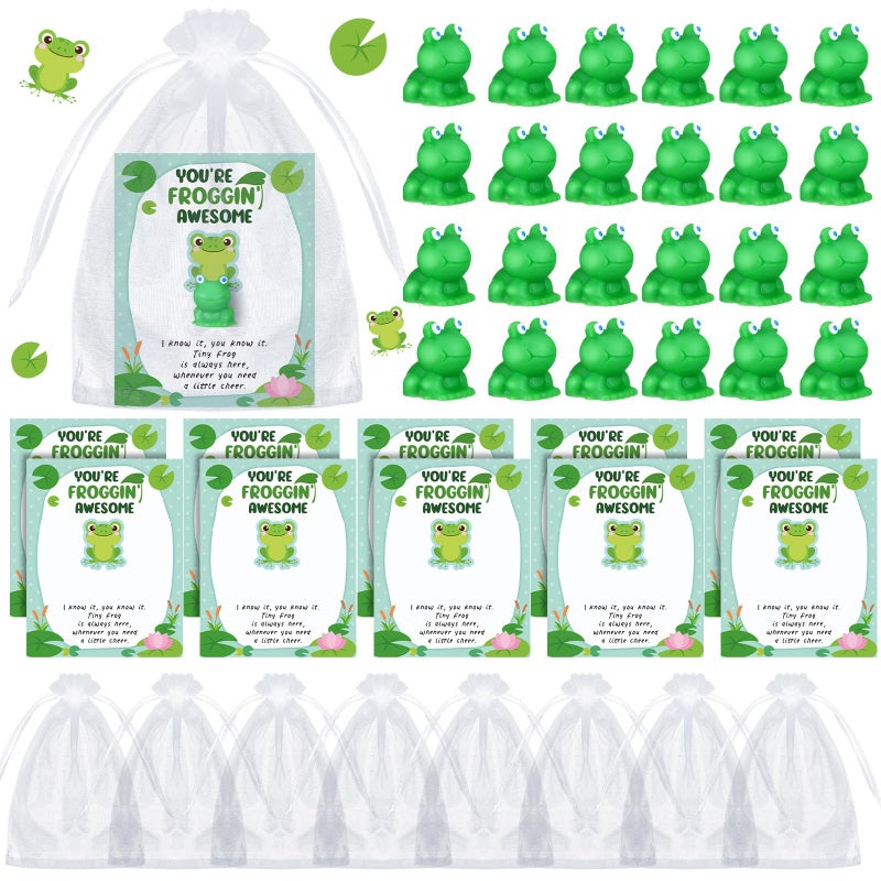 Menkxi 300 Pcs Employee Appreciation Gifts Bulk for Coworkers Frogs Inspirational Thank You Gifts for Women Motivational Cute Frogs Resin Gifts for Christmas Girls Happy New Year Gift - Image 1