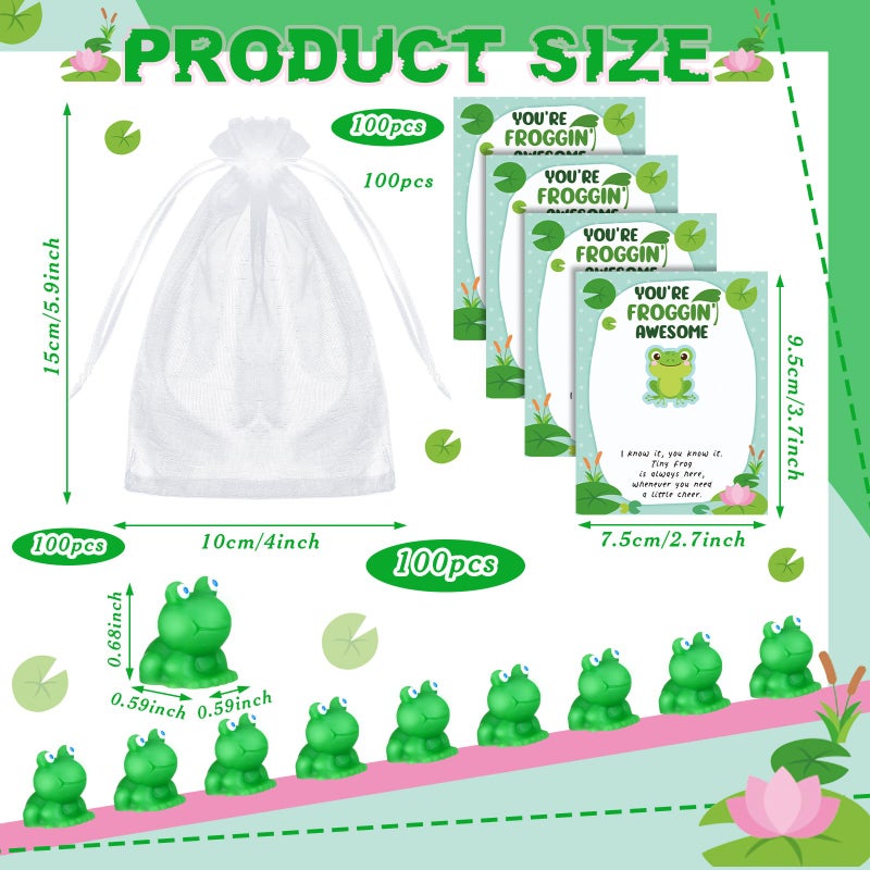Menkxi 300 Pcs Employee Appreciation Gifts Bulk for Coworkers Frogs Inspirational Thank You Gifts for Women Motivational Cute Frogs Resin Gifts for Christmas Girls Happy New Year Gift - Image 2
