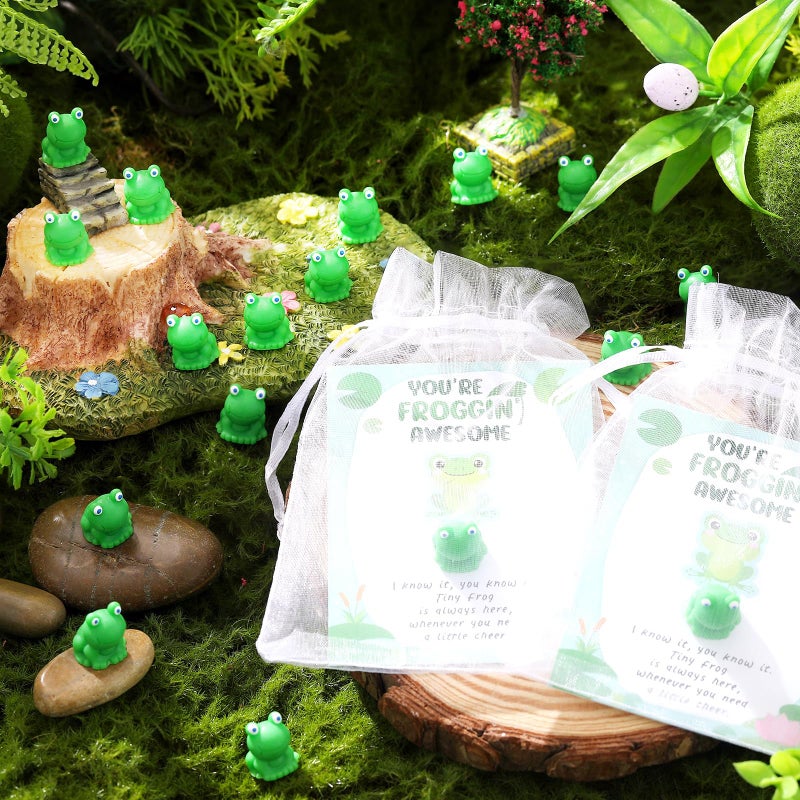 Menkxi 300 Pcs Employee Appreciation Gifts Bulk for Coworkers Frogs Inspirational Thank You Gifts for Women Motivational Cute Frogs Resin Gifts for Christmas Girls Happy New Year Gift - Image 4