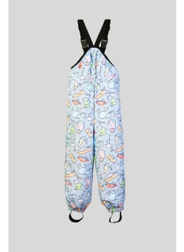 Belkızın Atölyesi Girls' Underwater Patterned Suspender Thermal Overalls  - Image 1