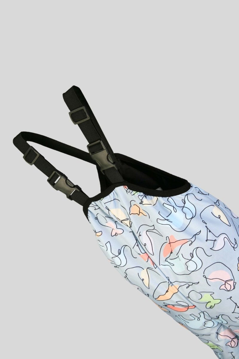 Belkızın Atölyesi Girls' Underwater Patterned Suspender Thermal Overalls  - Image 3
