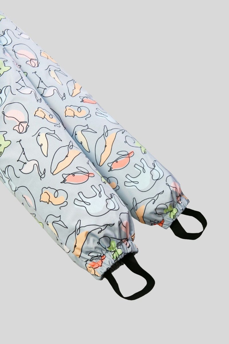 Belkızın Atölyesi Girls' Underwater Patterned Suspender Thermal Overalls  - Image 4
