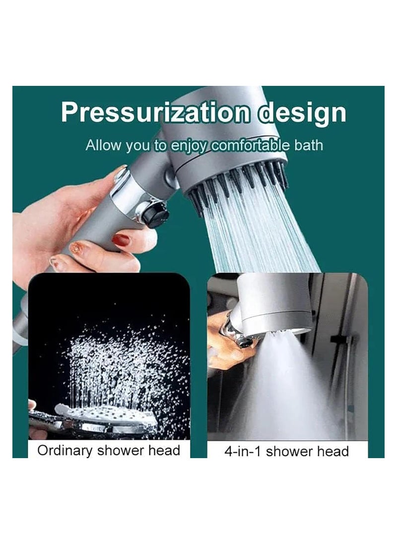 ABJ - Shower Head with Handheld, Shower Heads High Pressure, High Flow Even with Low Water Pressure Held Showerhead Set, Filtered Showerhead with hose 60", Bracket, Rubber Washers, and with three Filters - Image 1