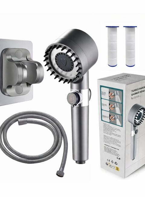 Shower Head with Handheld, Shower Heads High Pressure, High Flow Even with Low Water Pressure Held Showerhead Set, Filtered Showerhead with hose 60", Bracket, Rubber Washers, and with three Filters