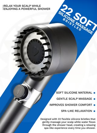 Shower Head with Handheld, Shower Heads High Pressure, High Flow Even with Low Water Pressure Held Showerhead Set, Filtered Showerhead with hose 60", Bracket, Rubber Washers, and with three Filters - view 3