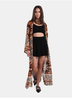 Maxi Flowery Patterned Kimono