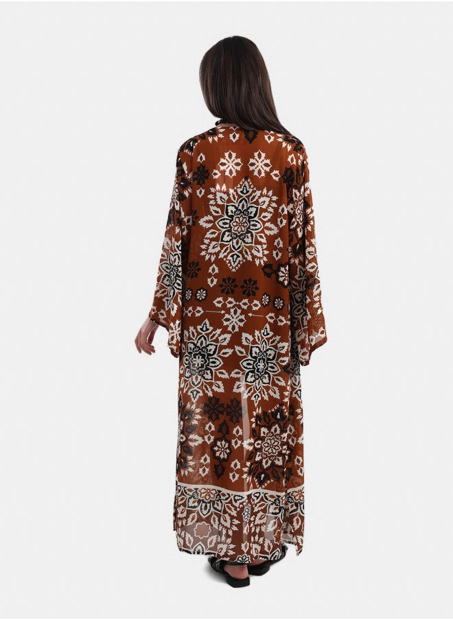 Carina - Maxi Flowery Patterned Kimono - Image 1