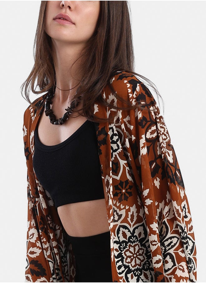 Carina - Maxi Flowery Patterned Kimono - Image 1