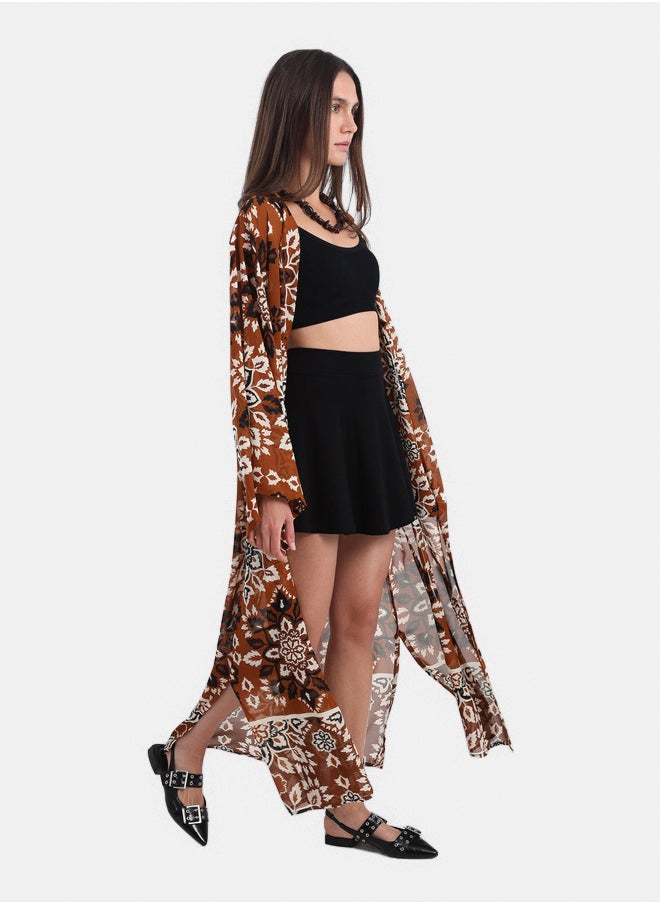 Carina - Maxi Flowery Patterned Kimono - Image 1