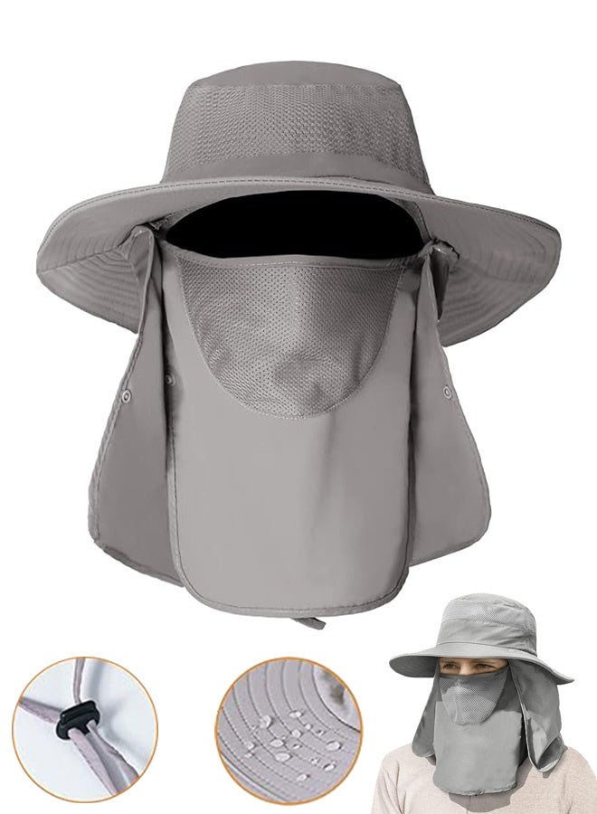 Quantum Sun Cap, 3 in 1 Sun Hat with Removable Neck Flap and Face Cover, UV Sun Protection Waterproof Bucket Hat for Fishing Hiking Camping - Image 1