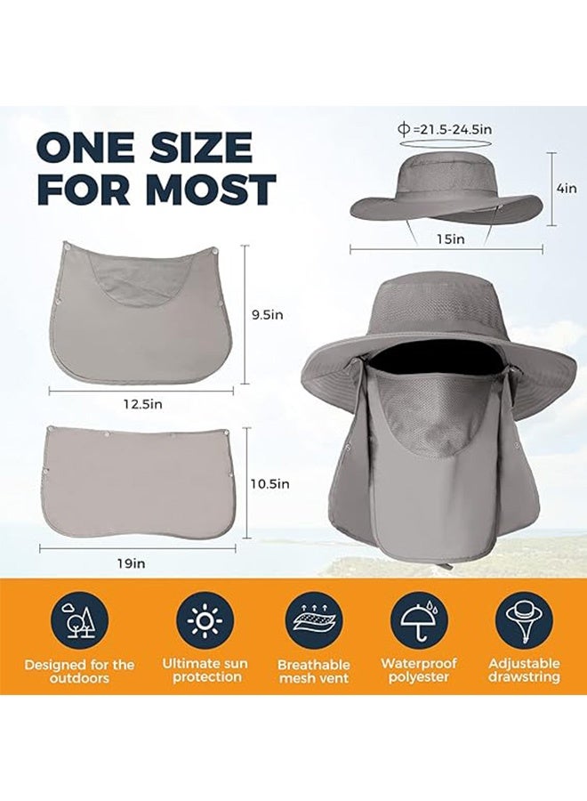 Quantum Sun Cap, 3 in 1 Sun Hat with Removable Neck Flap and Face Cover, UV Sun Protection Waterproof Bucket Hat for Fishing Hiking Camping - Image 2