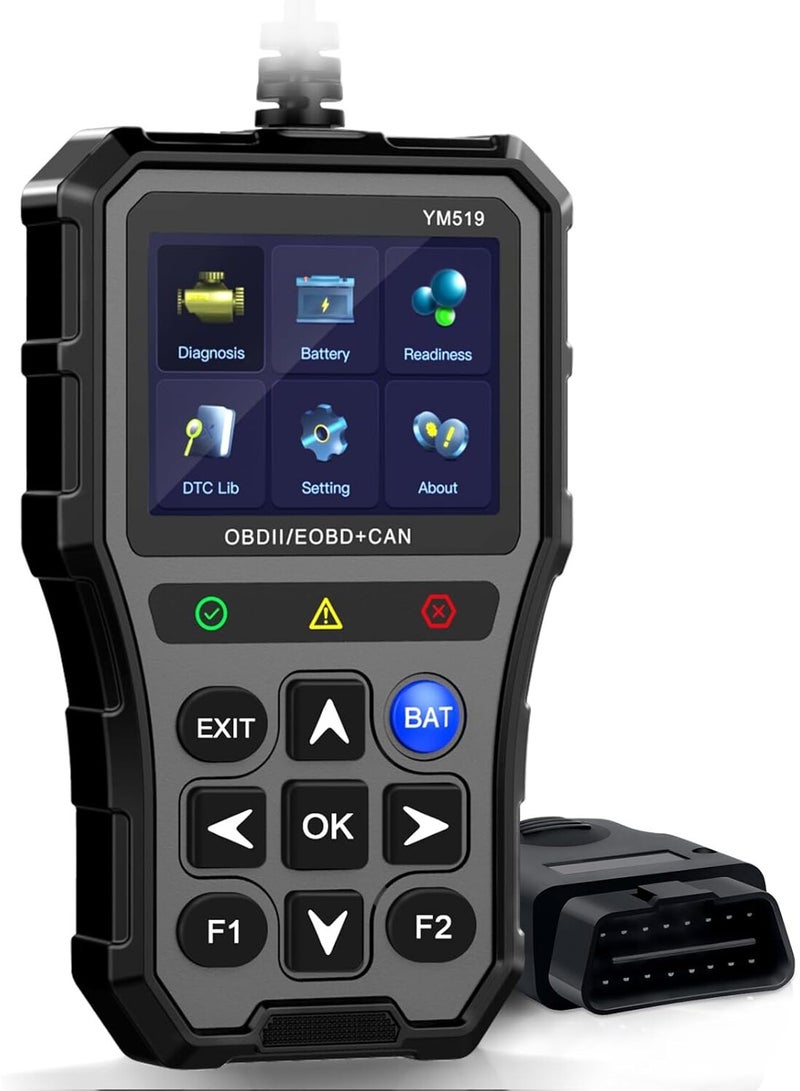 Generic OBD2 Scanner Battery Tester for Car: Color Screen Code Reader Easy Setup Clear Engine Fault Light - Diagnostic Scan Tool Read Voltage/Life for All OBD II Protocol Cars Since 1996  - Image 1