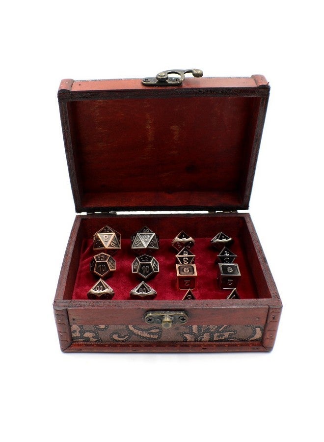 Dahan Dice Two Metal Dice Role Playing Sets with Storage Chest for Tabletop Games - Image 1