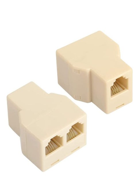 RACO Portable RJ45 Two Way Splitter Connector CAT5 CAT6 Ethernet Splitter Adapter Network Modular Plug for Computer
