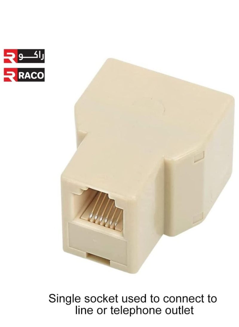 RACO Portable RJ45 Two Way Splitter Connector CAT5 CAT6 Ethernet Splitter Adapter Network Modular Plug for Computer