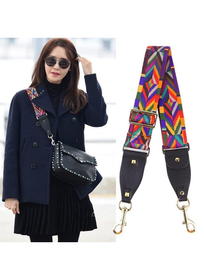 Valerie Valerie Purse Strap Replacement Crossbody Wide Shoulder Sling Side bag Strap Adjustable Canvas Straps Handbag Strap Replacement Belts (Black)  - Image 3