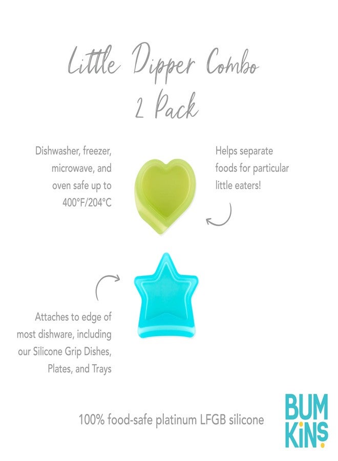 Bumkins Baby Silicone Little Dippers, Attaches to Bowls, Dishes and Plates, Sauce Cup, Holds Condiments, Dip, Puree, Toppings, Baby Led Weaning, Essential Feeding Supplies, Babies 6 Months Up, Blue - Image 5