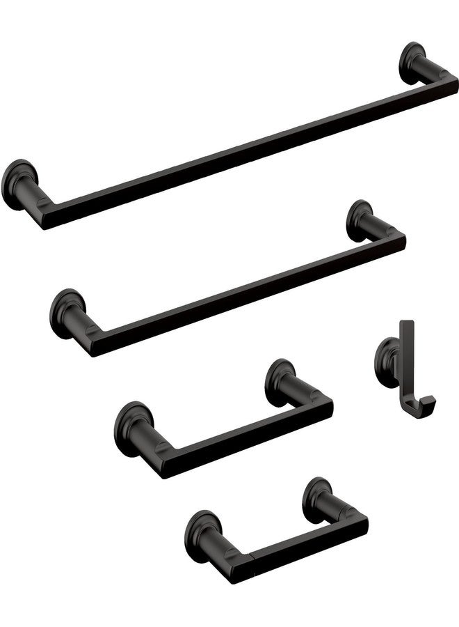 Delta Tetra (1-Pack) 18'' Towel Rack for Bathroom Matte Black Towel Bar for Bathroom Wall Towel Holder Rod Wall Mounted 78918-BL - Image 2
