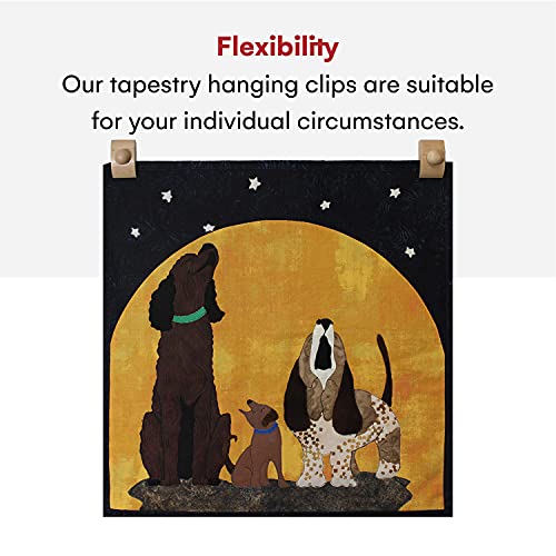 Precision Quilting Tools Classy Clamps Wooden Quilt Wall Hangers - 2 Large Clips (Light) and Screws for Tapestry and Wall Hangings - Quilt Rack - Image 4