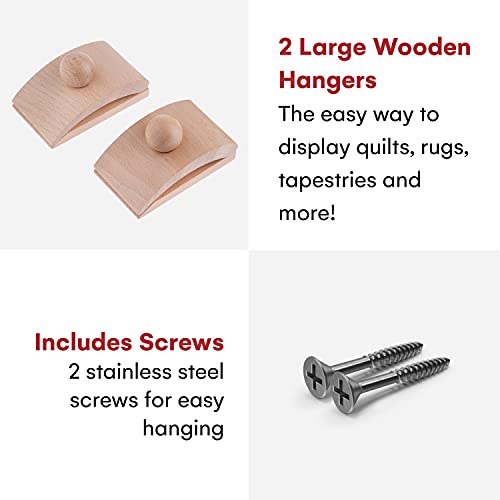 Precision Quilting Tools Classy Clamps Wooden Quilt Wall Hangers - 2 Large Clips (Light) and Screws for Tapestry and Wall Hangings - Quilt Rack - Image 2