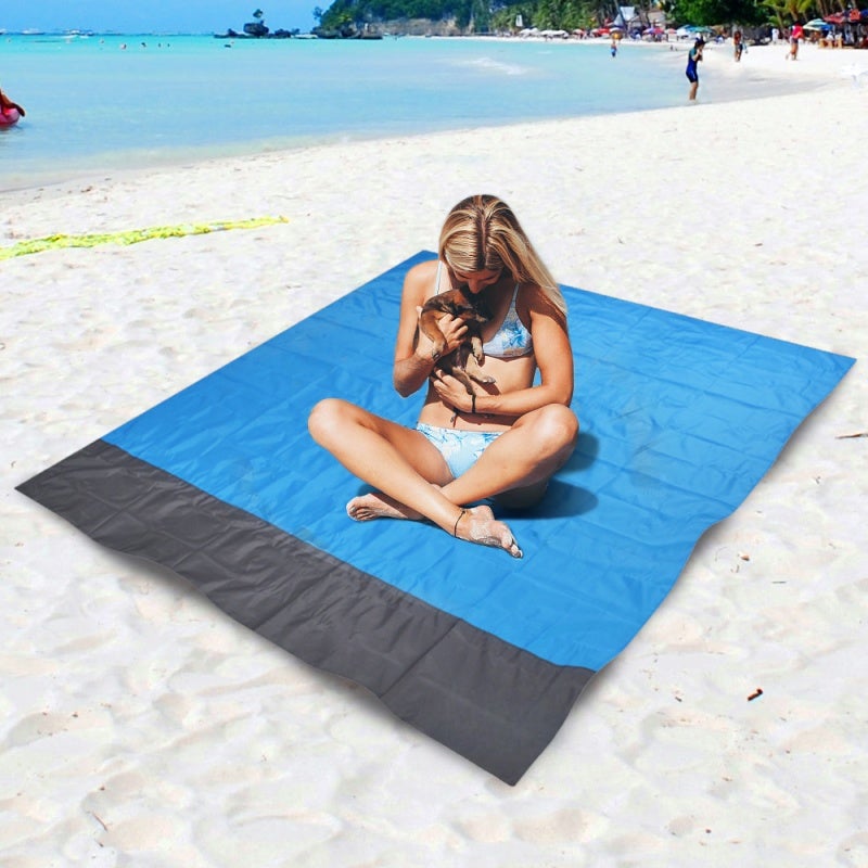 Wellhouse Multifunctional Blanket 140*200cm Rip-Stop Polyester With Water-Resistant Tpu Coating - Super Light Compact With Storage Sack Sun Shade For Outdoor Camping Picnic Beach Family Gathering - Image 5